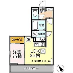 美麗・十日町 1LDKの間取図画像