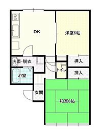 ジュエルARAKI 2DKの間取図画像