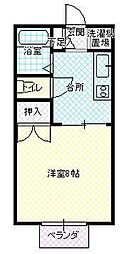 プレジール佐藤B 1Kの間取図画像