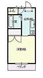 ネクスト六日町 1Kの間取図画像