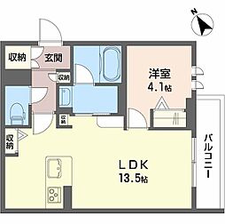 シャーメゾン 桜町 1LDKの間取図画像