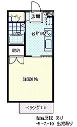 シャルム吉原NORTH 1DKの間取図画像