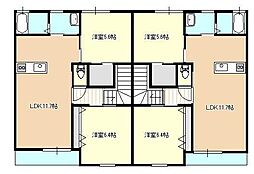 エトワール嶋南・B 2LDKの間取図画像