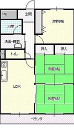 グリーン前田two 3DKの間取図画像