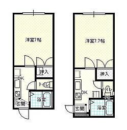 ラポール前田C 1Kの間取図画像