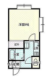 アーバンスクウエア上町 1Kの間取図画像