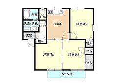 ハイマートフィオリーネA 3DKの間取図画像