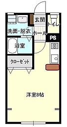 シャトル藤 ワンルームの間取図画像
