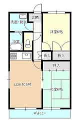 ルミエール鳥居ケ丘 2LDKの間取図画像
