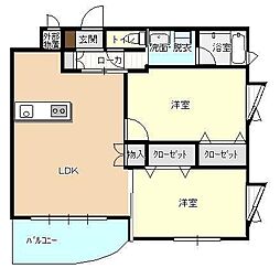 リ・ポーズ21B 2LDKの間取図画像