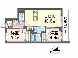 山形市十日町4丁目マンション 2LDKの間取図画像