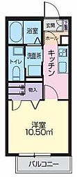 シャーメゾンKaReN 1Kの間取図画像