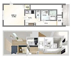 Bloom Kao 1DKの間取図画像