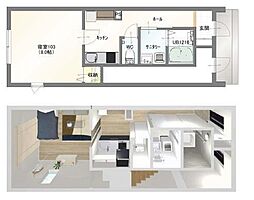 Bloom Kao 1DKの間取図画像