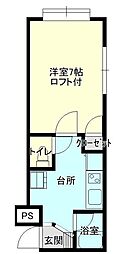 マウンテンセブン 1Kの間取図画像