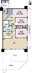 クレストフォルム市川南アクアビュー 3LDKの間取図画像