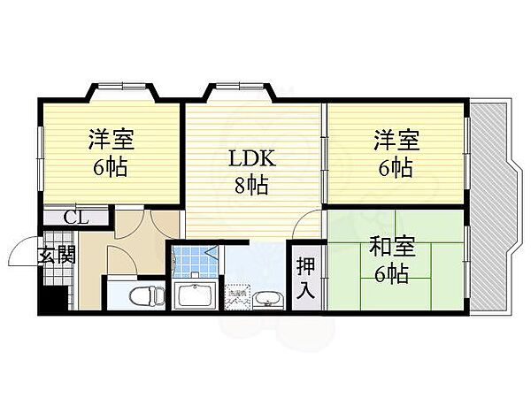 愛知県名古屋市港区入場２丁目(賃貸マンション3LDK・2階・58.32㎡)の写真 その2