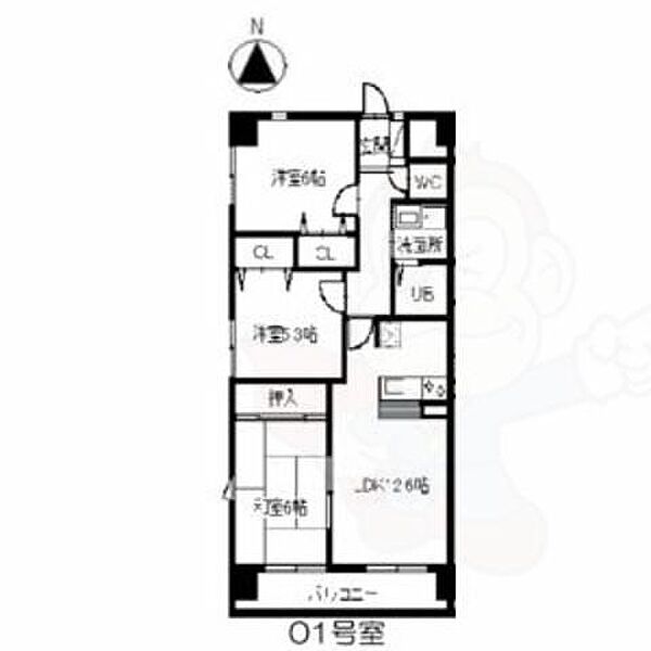 愛知県名古屋市昭和区福江１丁目(賃貸マンション3LDK・5階・66.15㎡)の写真 その2