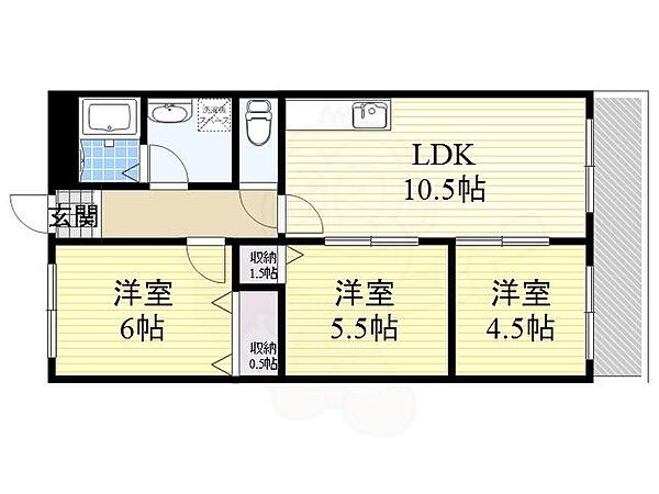 愛知県名古屋市中村区橋下町(賃貸マンション3LDK・3階・54.50㎡)の写真 その2