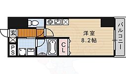 名古屋市営名港線 築地口駅 徒歩1分の賃貸マンション 10階ワンルームの間取り