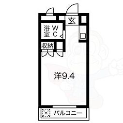 シャルム大堀 ワンルームの間取図画像