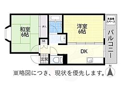 クレールモリ4 2DKの間取図画像