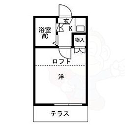 レオパレス芝町 1Kの間取図画像