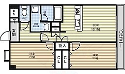 フォレスト白鳥 2LDKの間取図画像