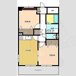 ジャルダン新栄 2DKの間取図画像
