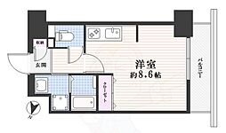 パルティール金山 1Kの間取図画像