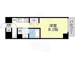 レジデンシアマルノウチノース 1Kの間取図画像
