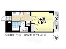 リエス白鳥 1Kの間取図画像