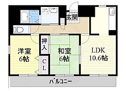 コンフォートピア・アツミ 2LDKの間取図画像