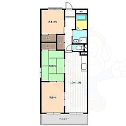 シャンブル・ポール 3LDKの間取図画像