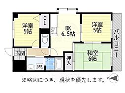 エクセルハイツ尾頭橋 3DKの間取図画像