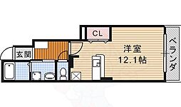 プリムローズ2 ワンルームの間取図画像