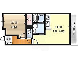 瑠璃光ビル 1LDKの間取図画像