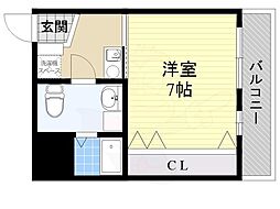 メゾン五月 1Kの間取図画像