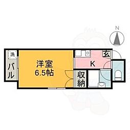 ノアール築地 1Kの間取図画像