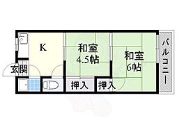 コーポ美芳 2Kの間取図画像