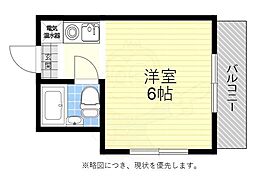 白水アベニュー ワンルームの間取図画像