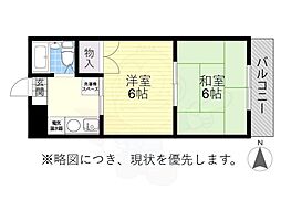 スカイハイツオダ 2Kの間取図画像