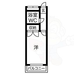 ニッシンハイツ笠寺 1Kの間取図画像