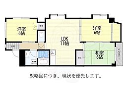 山田ビル 3LDKの間取図画像
