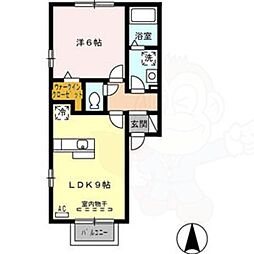 エヴリシング 1LDKの間取図画像