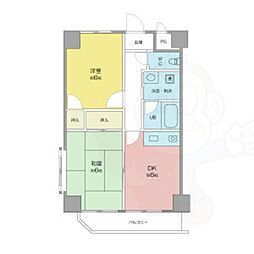 サンモールタナカ 2DKの間取図画像