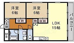 ヴァリアブル入場 2LDKの間取図画像
