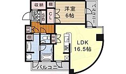 千種タワーヒルズ 1LDKの間取図画像