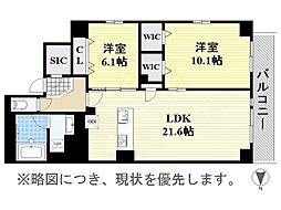 JMF-Residence名駅南 2LDKの間取図画像