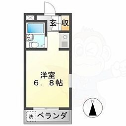 スペースインカナヤマ ワンルームの間取図画像